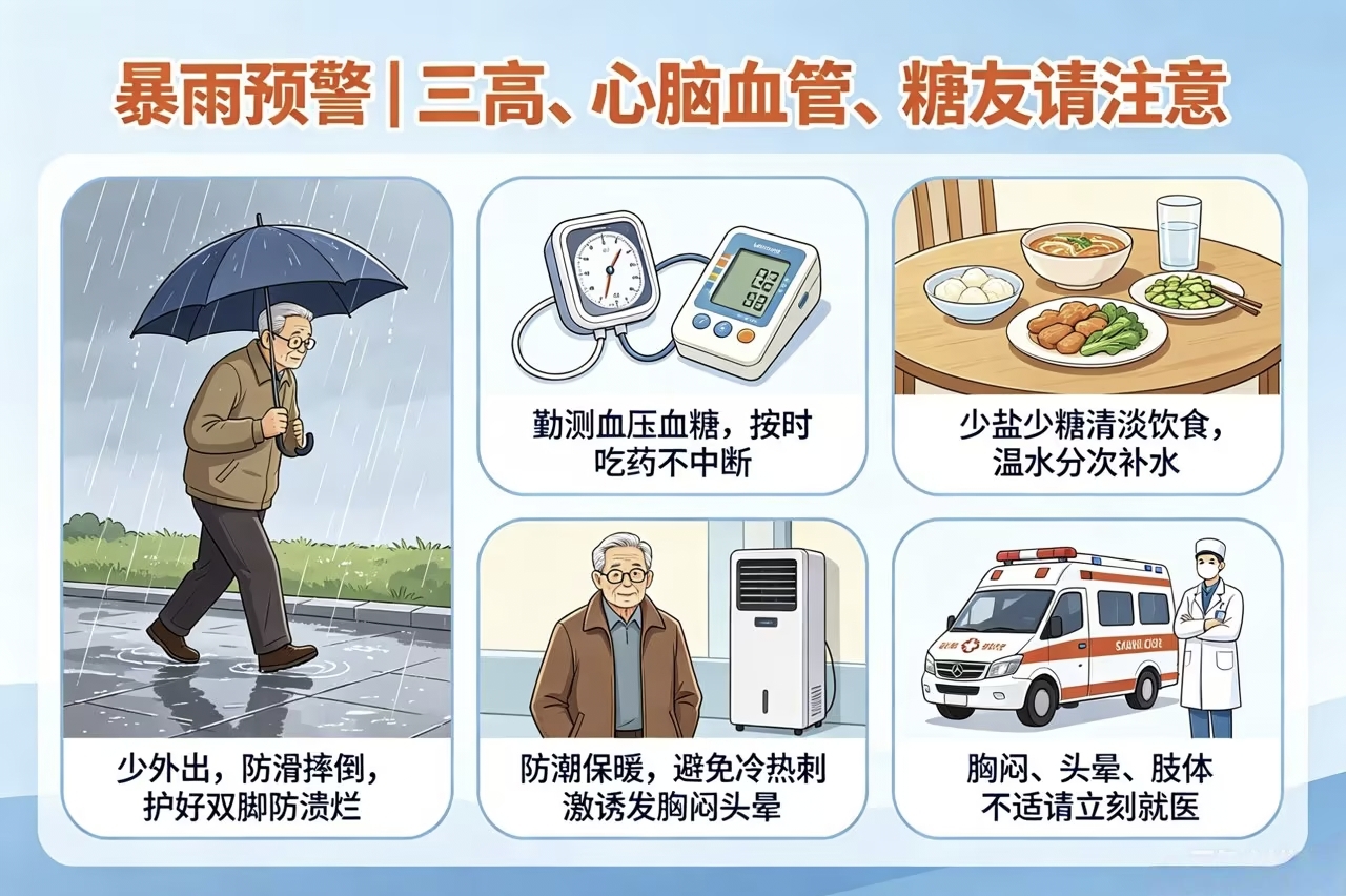 台风暴雨天气｜糖尿病患者防护须知：